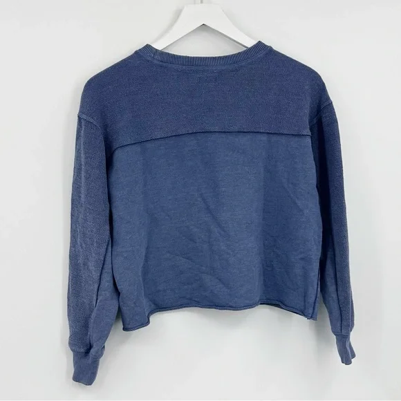 Aerie Blue Cropped Sweatshirt Size Small - Picture 7 of 7